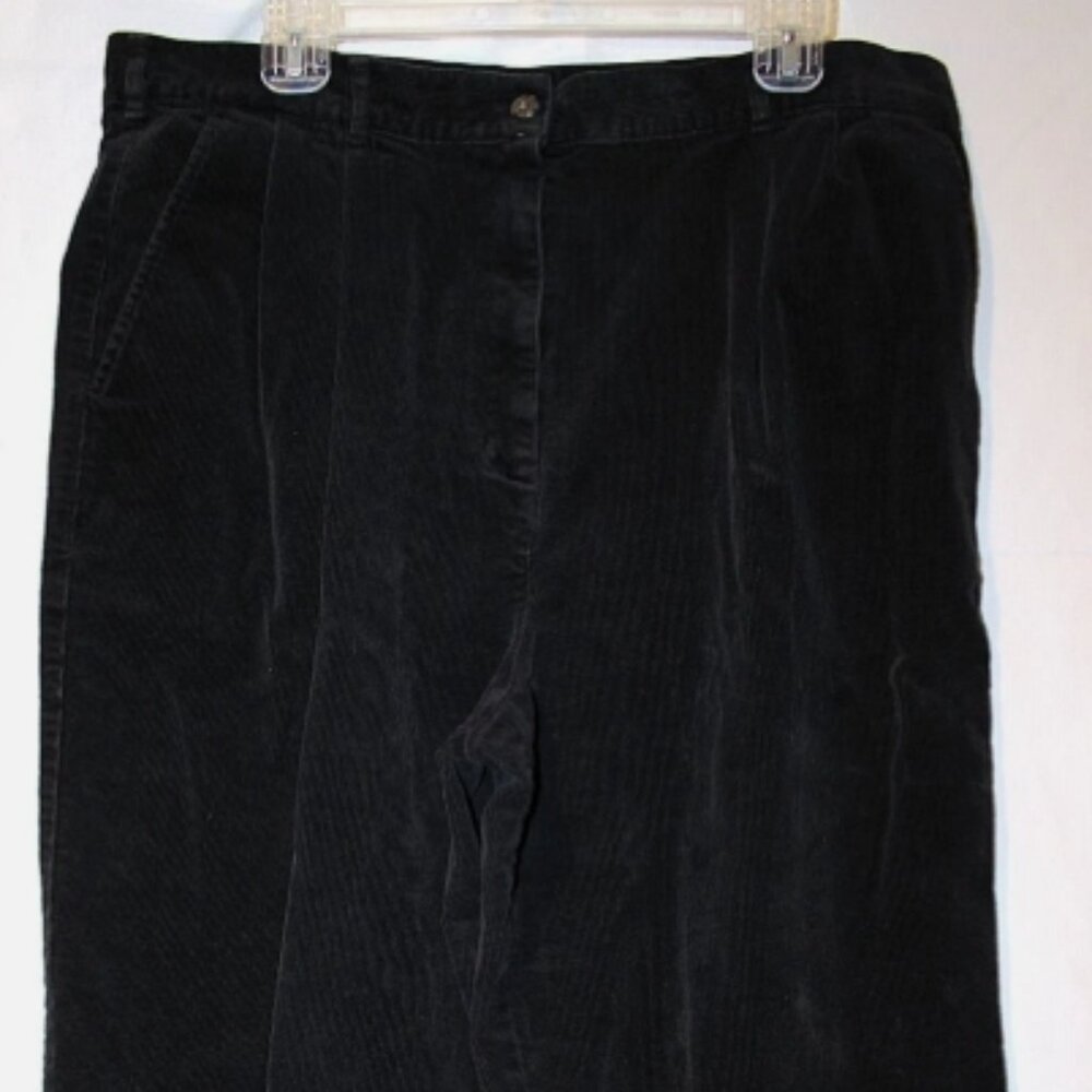 L.L. Bean Women's Black Corduroy Straight-Leg Pants